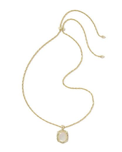 Tiger Gold Striped Daphne Pendant Necklace in Natural Mother-of-Pearl