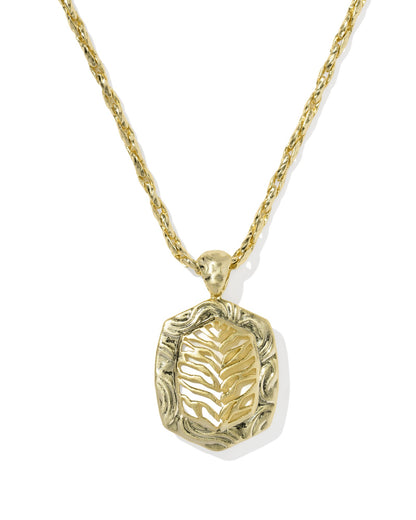 Tiger Gold Striped Daphne Pendant Necklace in Natural Mother-of-Pearl