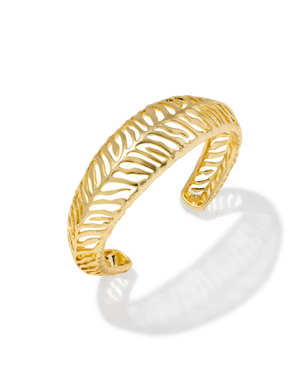 Tiger Striped Miki Cuff Bracelet in Gold