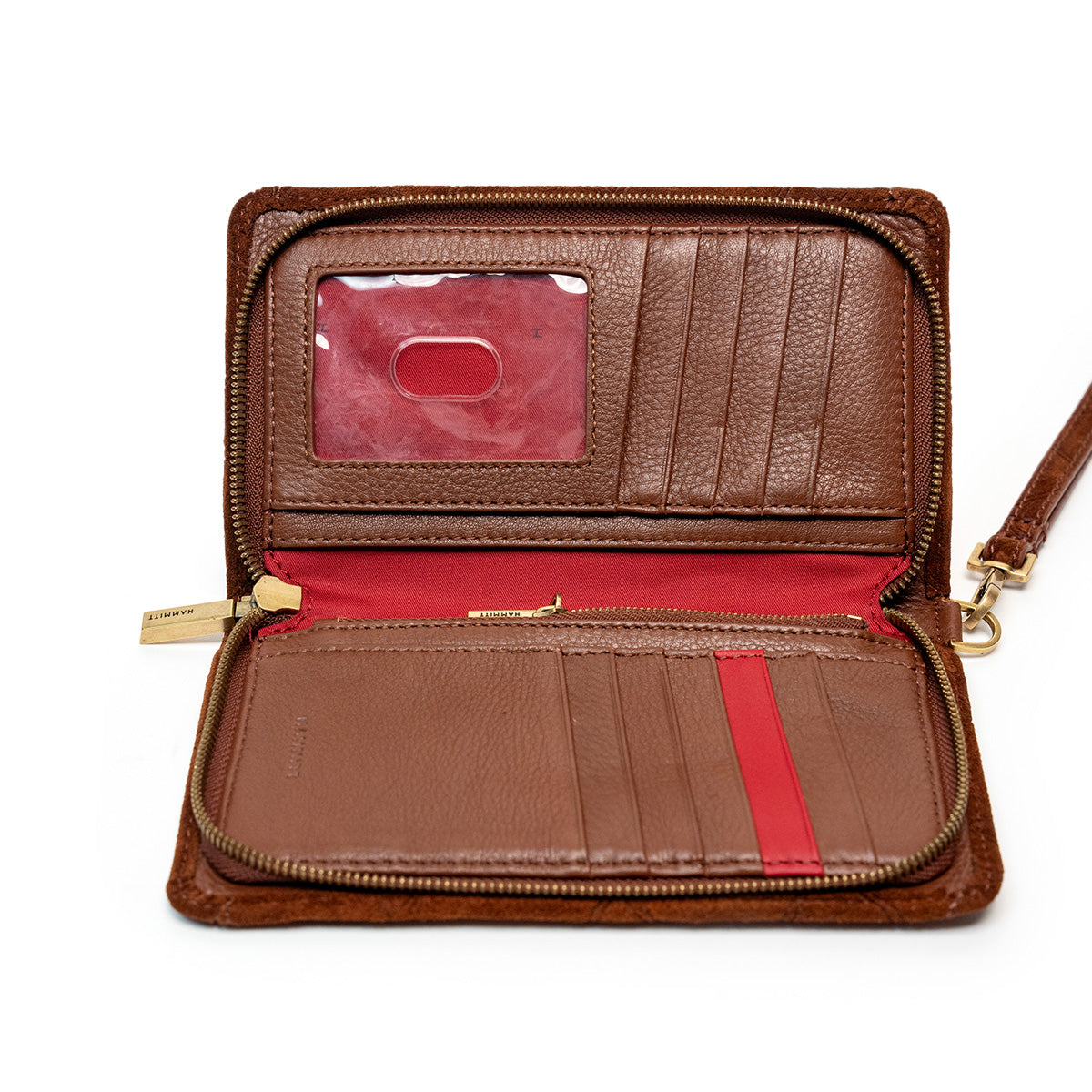 Bryant Small Chocolate Diamond Suede/Antique Gold Wallet
