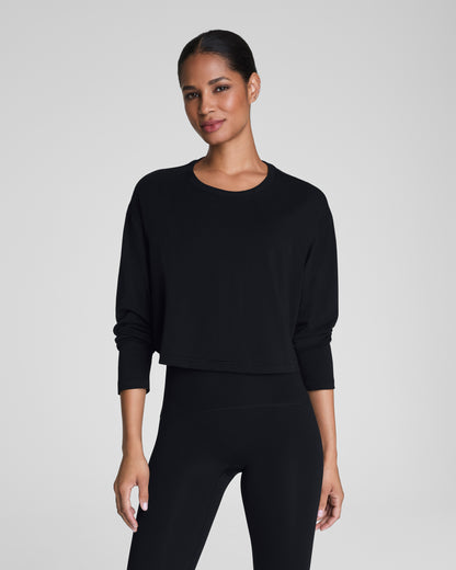 Supernaturals Cropped Long Sleeves Very Black Top
