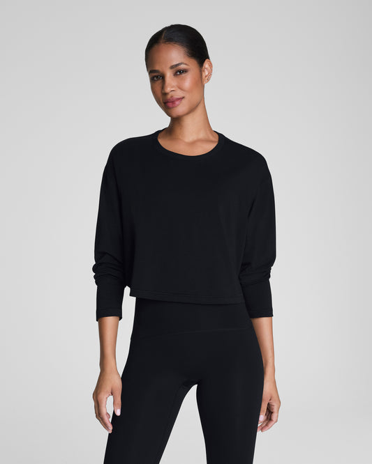 Supernaturals Cropped Long Sleeves Very Black Top
