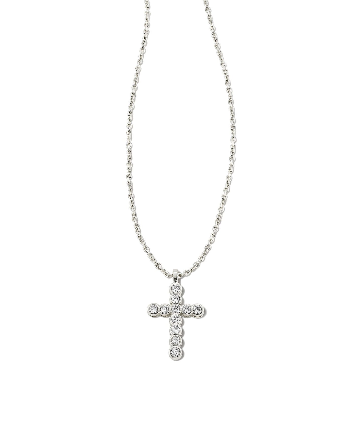 Cross Silver Crystal Pendant Necklace