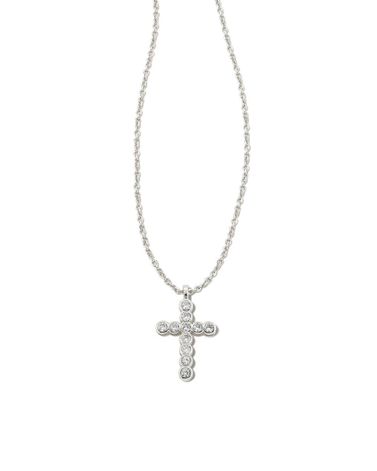 Cross Silver Crystal Pendant Necklace