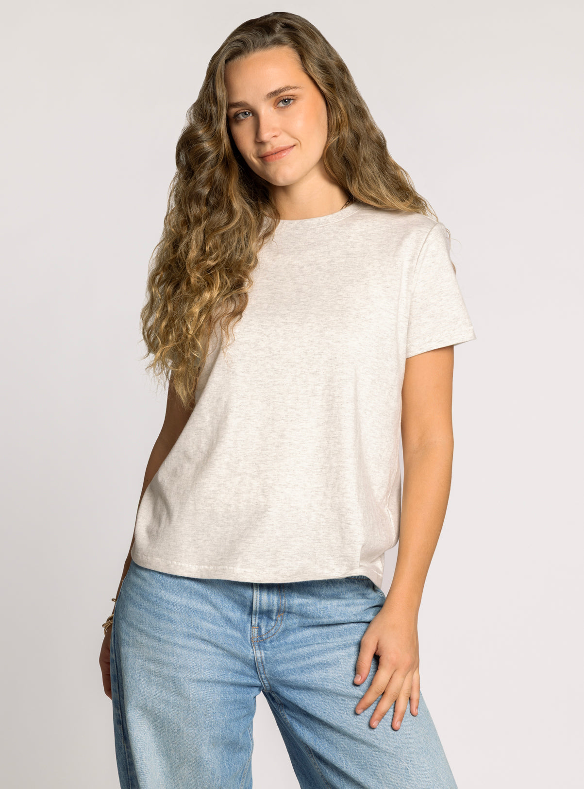 Asher Light Heather Grey Top