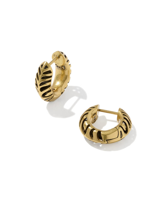 Tiger Vintage Gold Striped Mikki Huggie Earrings