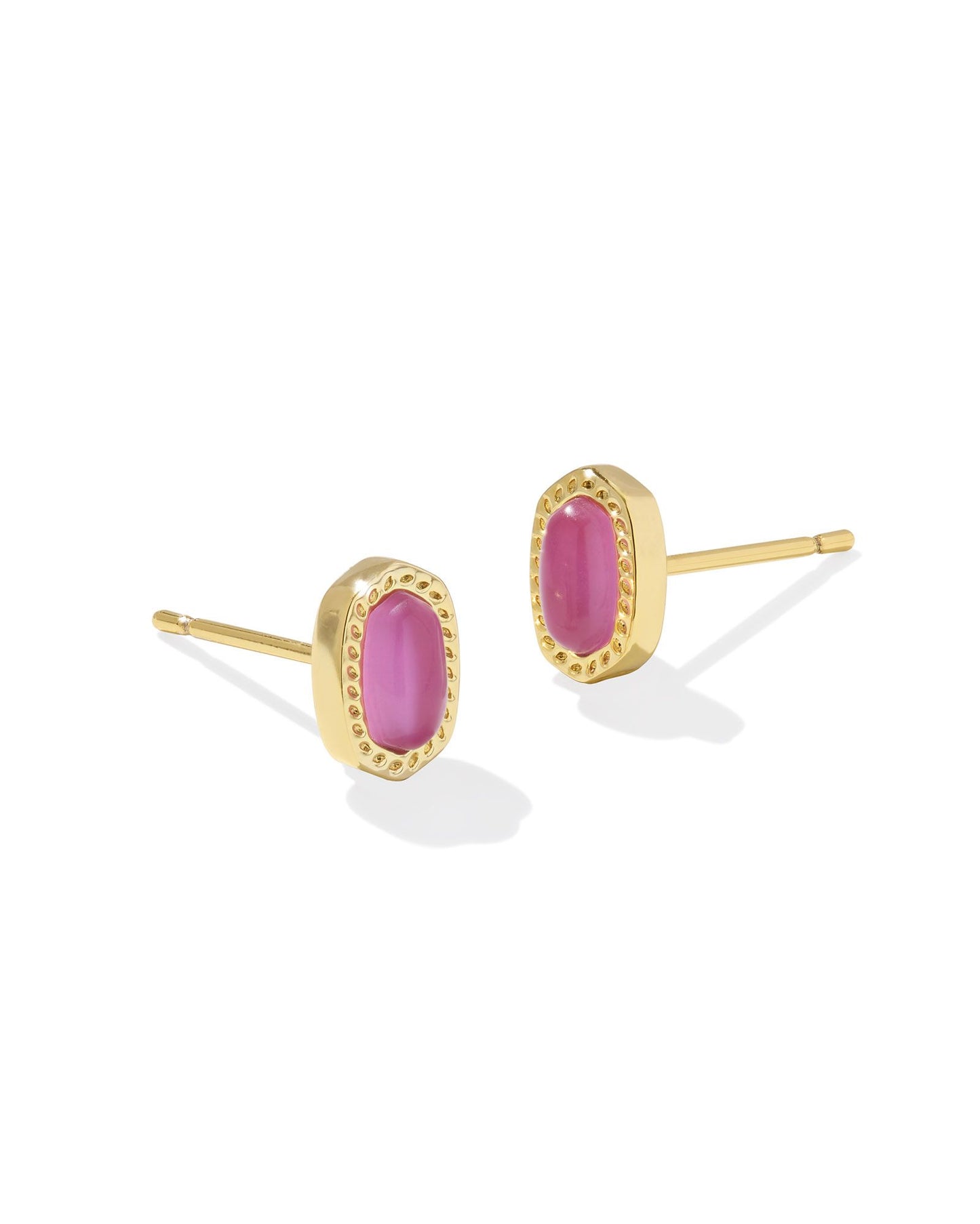 Mini Ellie Gold Stud Earrings in Azalea Illusion