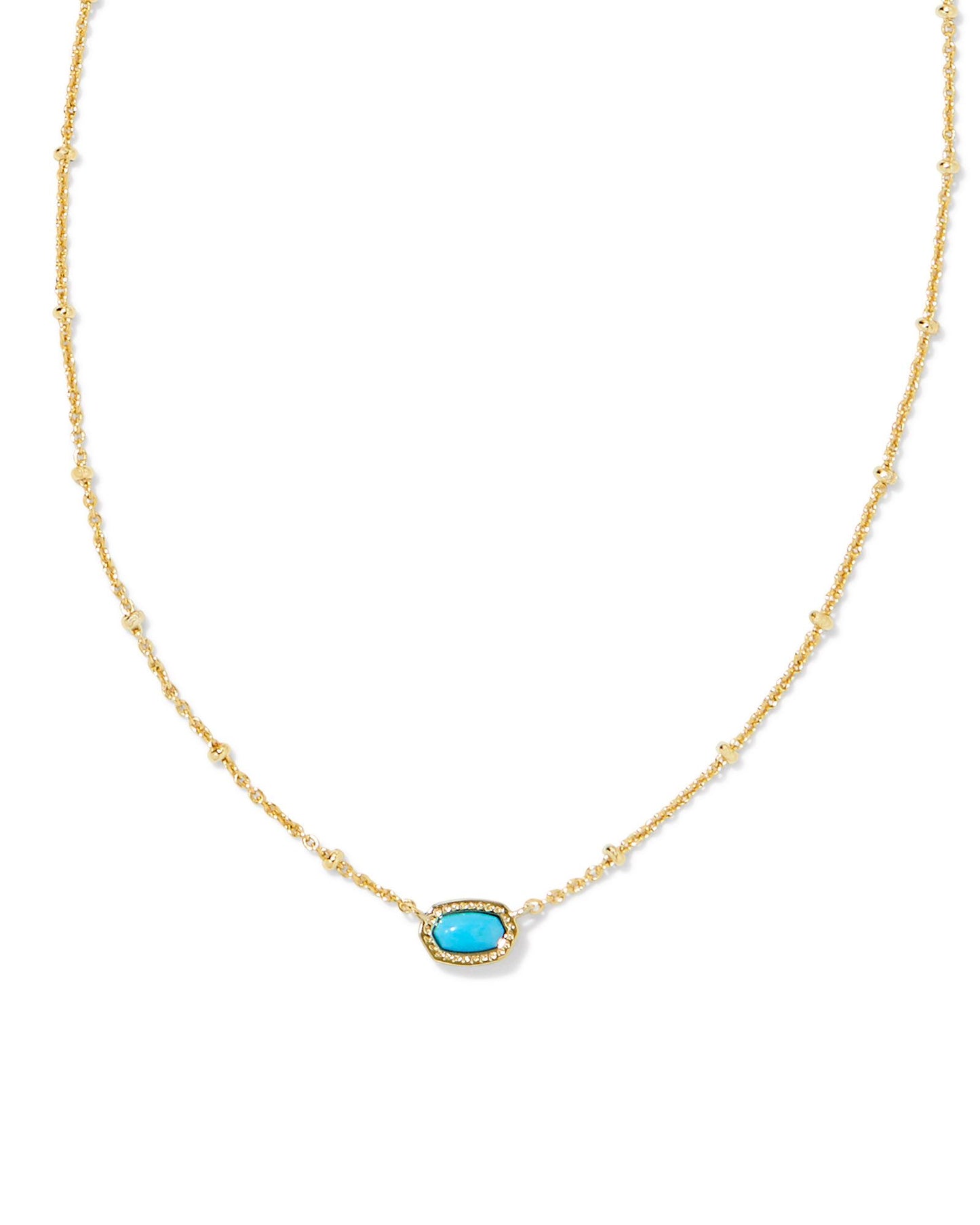 Mini Elisa Gold Satellite Short Pendant Necklace in Turquoise Magnesite