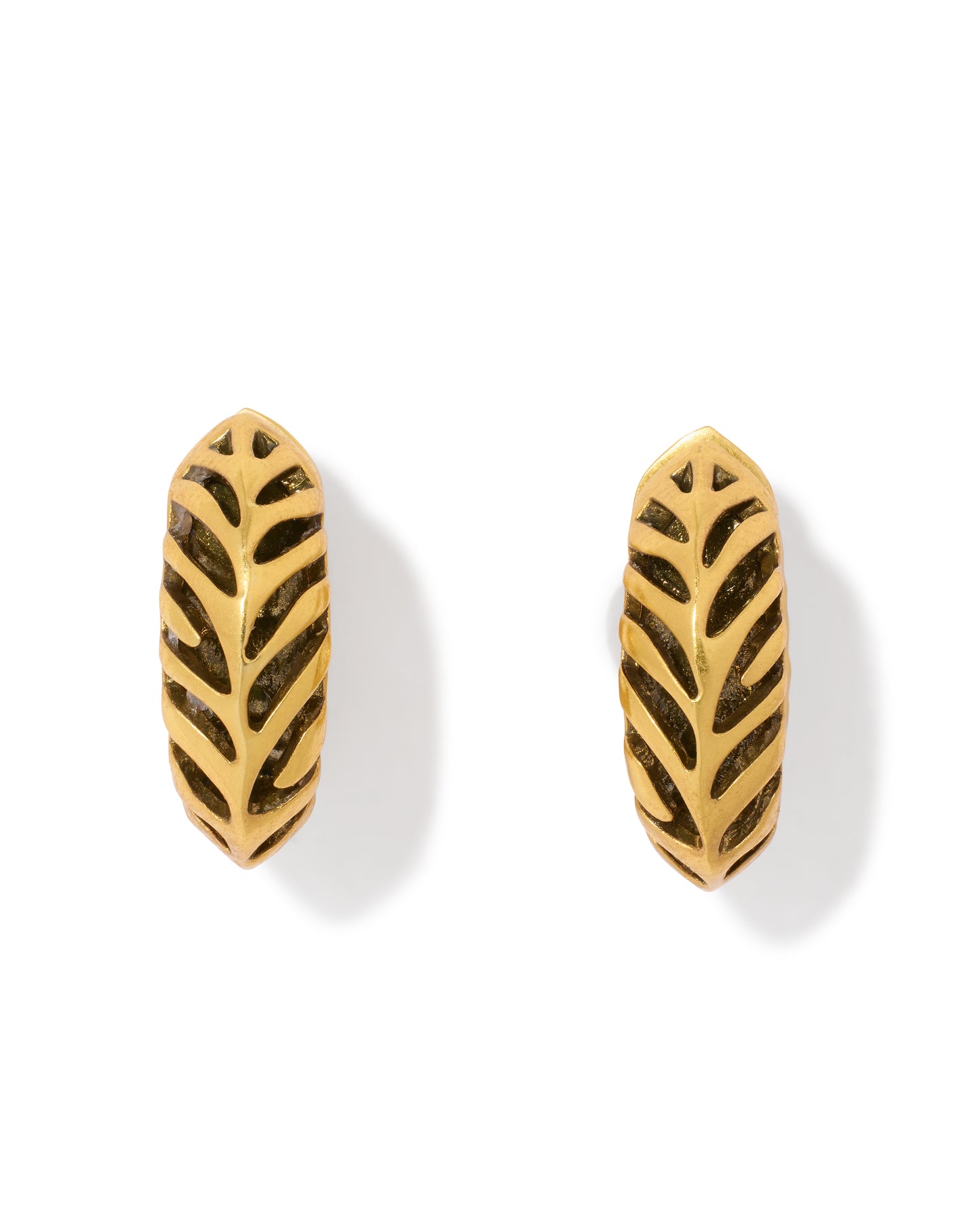 Tiger Vintage Gold Striped Mikki Huggie Earrings