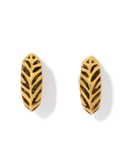 Tiger Vintage Gold Striped Mikki Huggie Earrings
