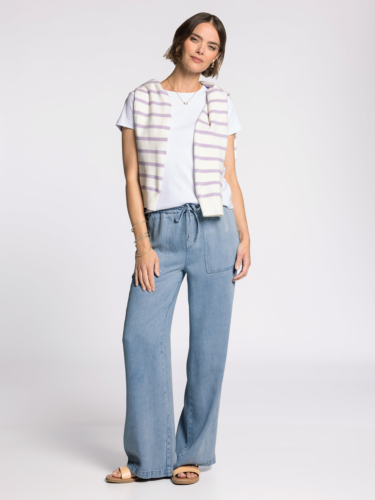 Pearla Blue Chambray Pants