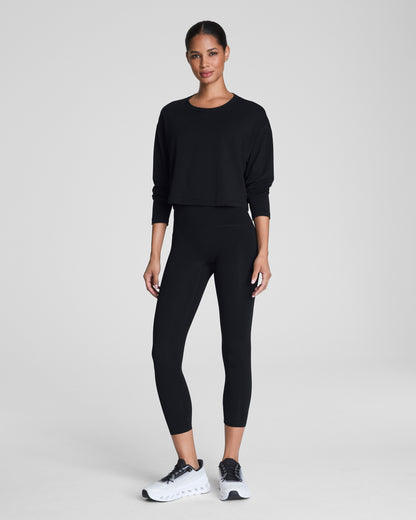Supernaturals Cropped Long Sleeves Very Black Top