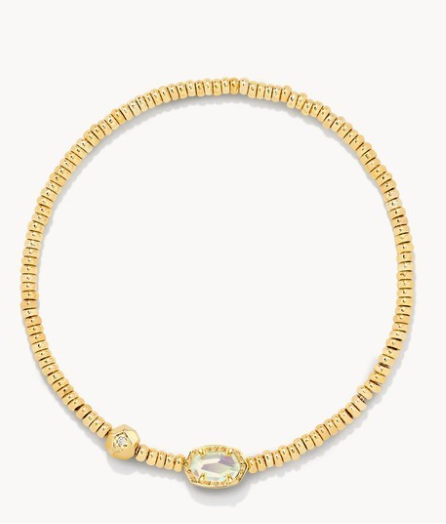 Emilie Gold Stretch Bracelet in Dichroic Glass