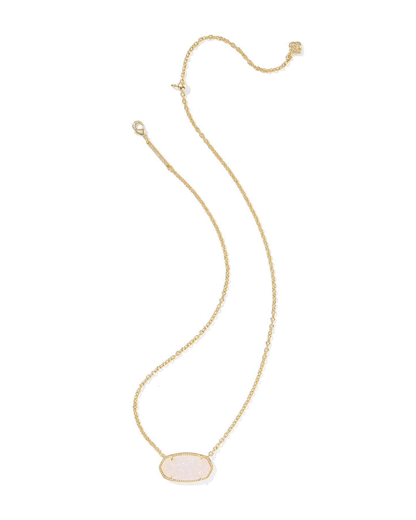 Elisa Statement Gold Short Pendant Necklace in Iridescent Drusy