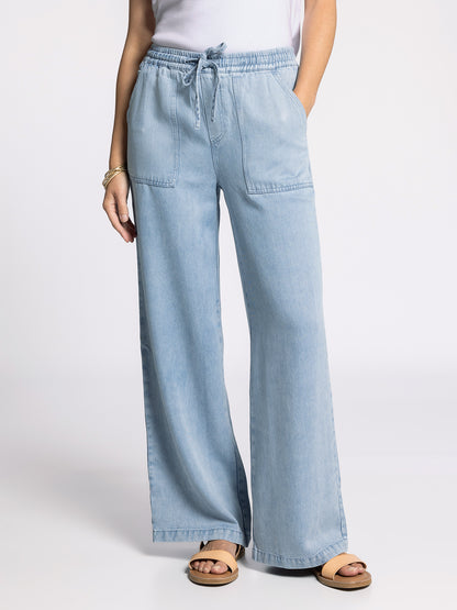 Pearla Blue Chambray Pants