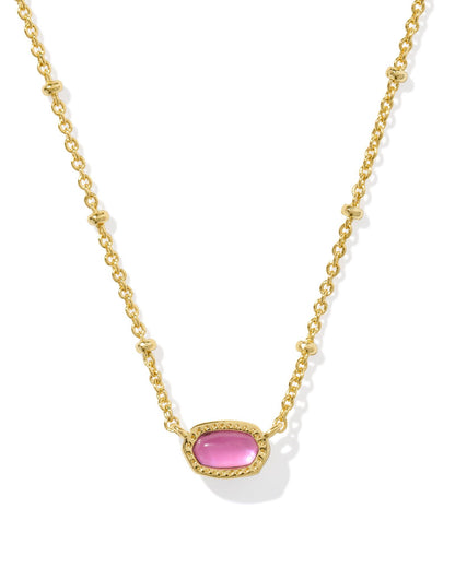 Mini Elisa Gold Satellite Short Pendant Necklace in Azalea Illusion