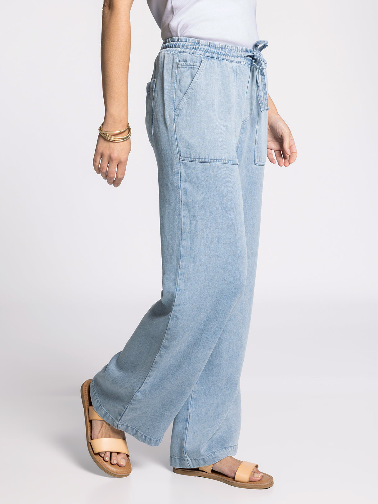 Pearla Blue Chambray Pants