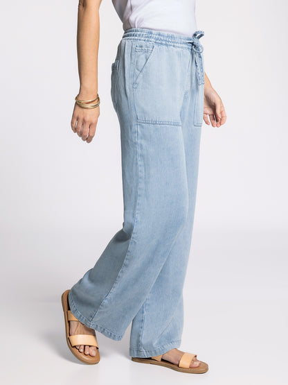Pearla Blue Chambray Pants