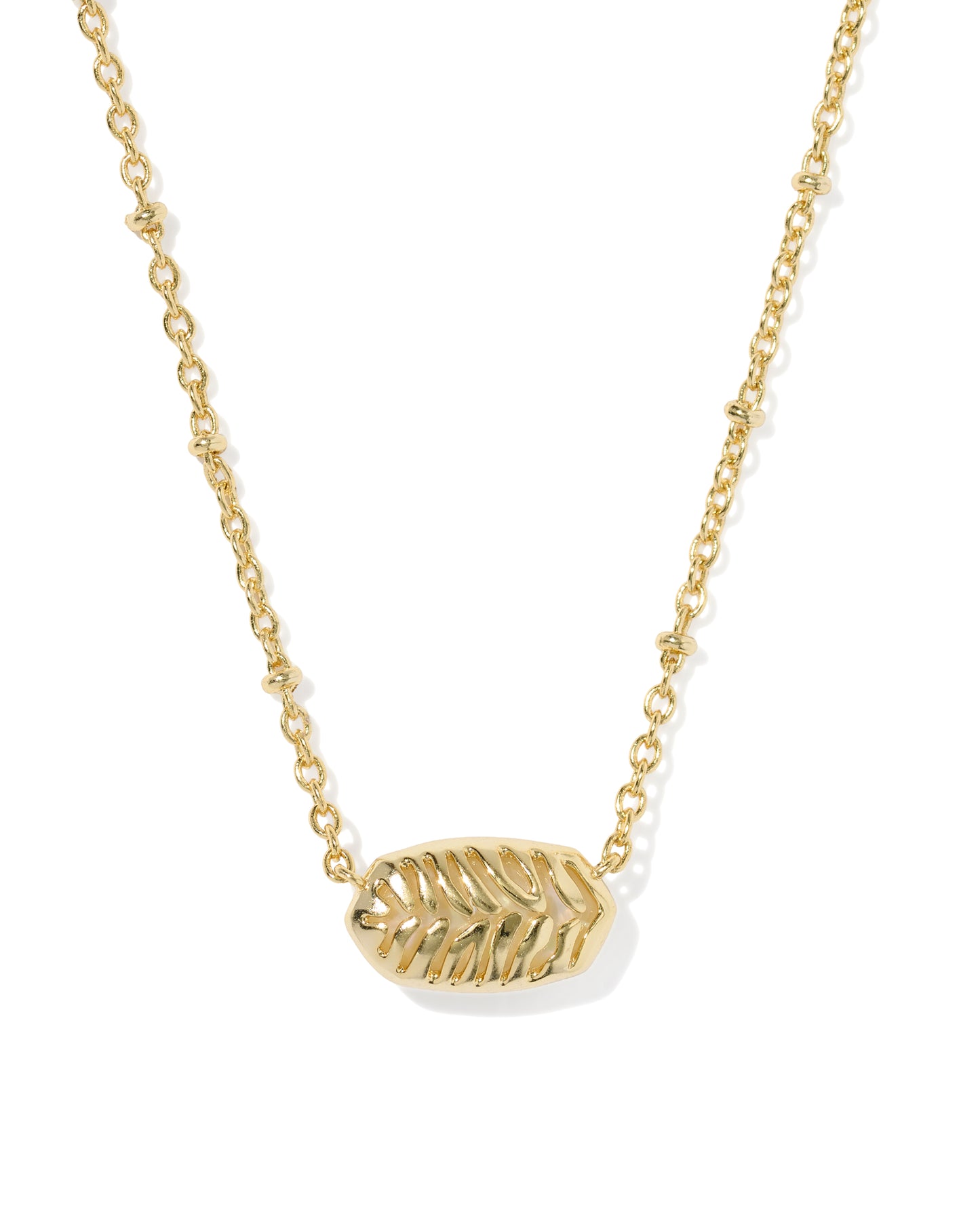 Tiger Gold Striped Elisa Short Pendant Necklace in Brown Hank's Eye