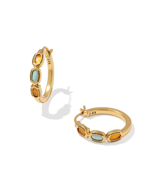 Mini Elisa Hoop Earring Vintage Gold Multi Mix