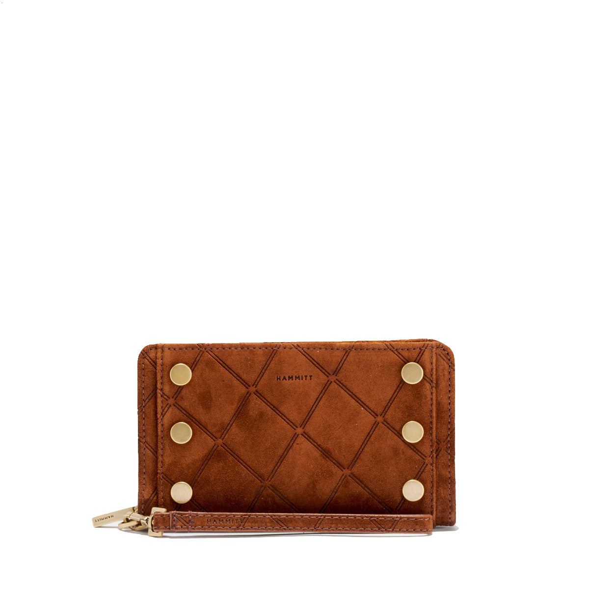 Bryant Small Chocolate Diamond Suede/Antique Gold Wallet