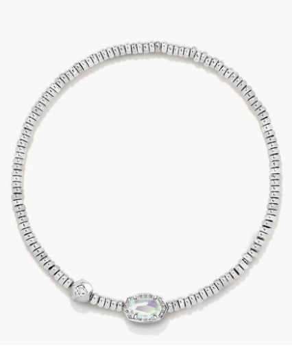 Emilie Silver Stretch Bracelet in Dichroic Glass
