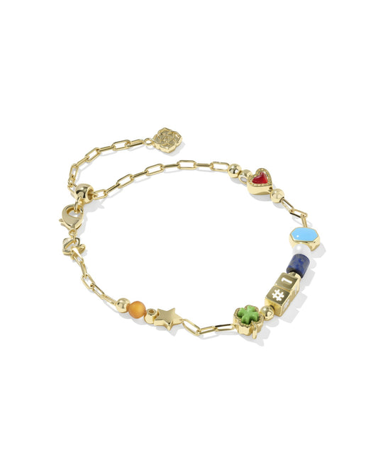 Lacey Gold Delicate Chain Bracelet in Multi Mix