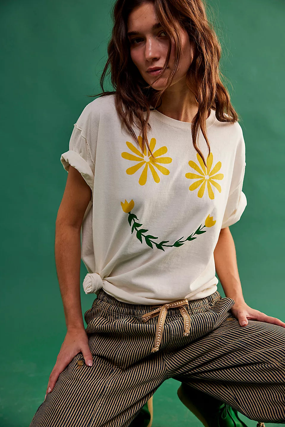 Sunshine Smiles Ivory Combo Tee