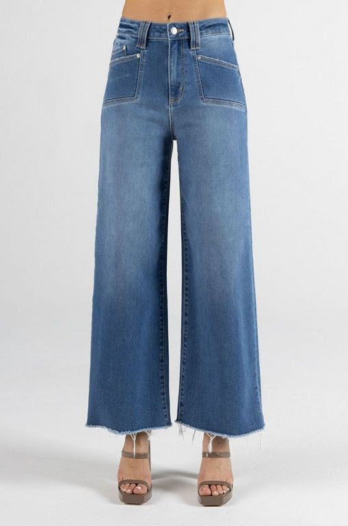 Ceros Girl's Dark Wash High Rise Flare Jeans