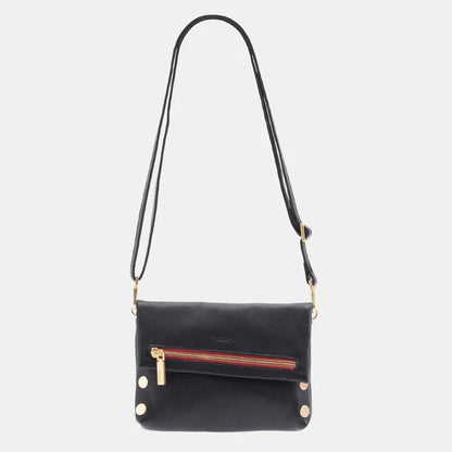 VIP Small Black/Brushed Gold Red Zip Handbag