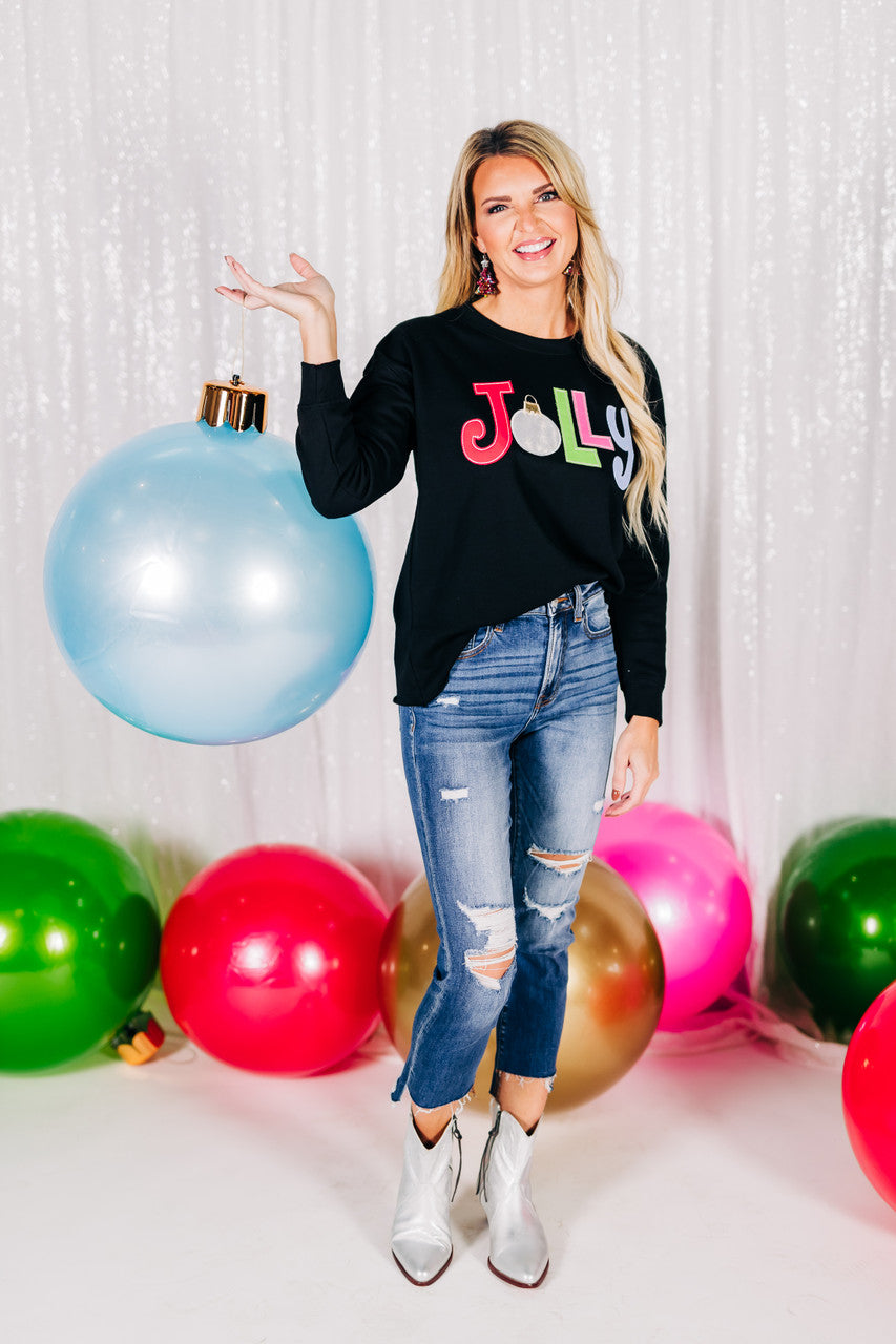 Jolly Vibes Black Sweatshirt