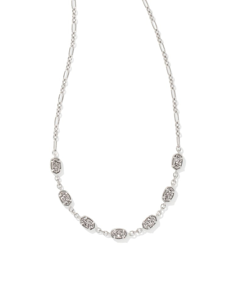 Emilie Silver Strand Necklace In Platinum Drusy