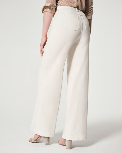 Seamed Front Wide Leg Jeans, Ecru curated on LTK  Wide leg jeans outfit, Wide  leg jeans, White jeans outfit summer