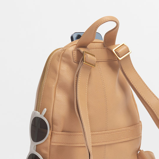 Get Quilted Front Pocket Detail Tan Backpack at ₹ 1499 | LBB Shop