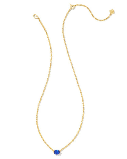 Cailin Gold Pendant Necklace in Blue Crystal