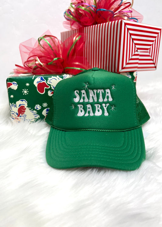 Santa Baby Green Foam Cap