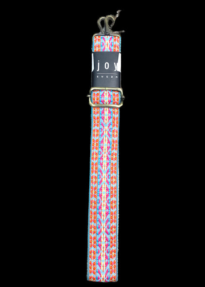 1.5" Mayan Turquoise  Multi Embroidered Guitar Strap