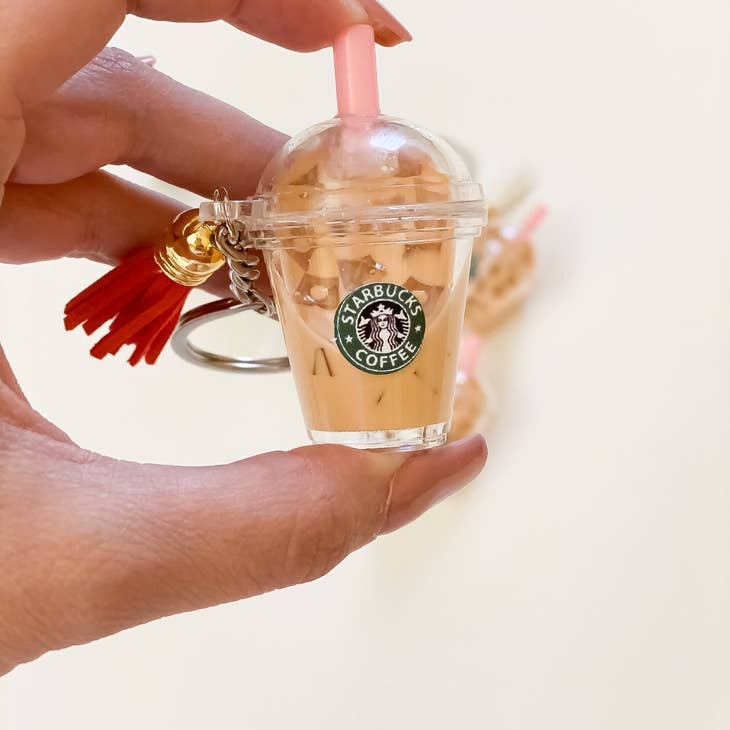 Mini Coffee Round Keychain