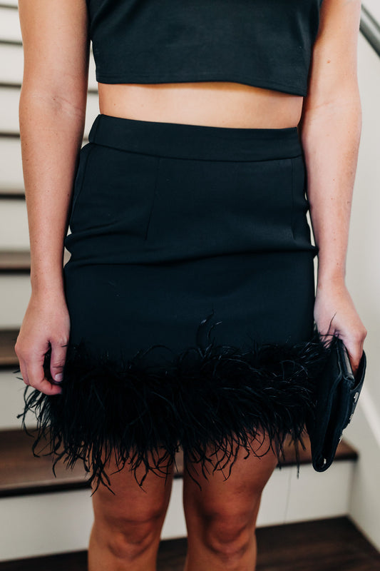 Kinsey Feather Black Skirt