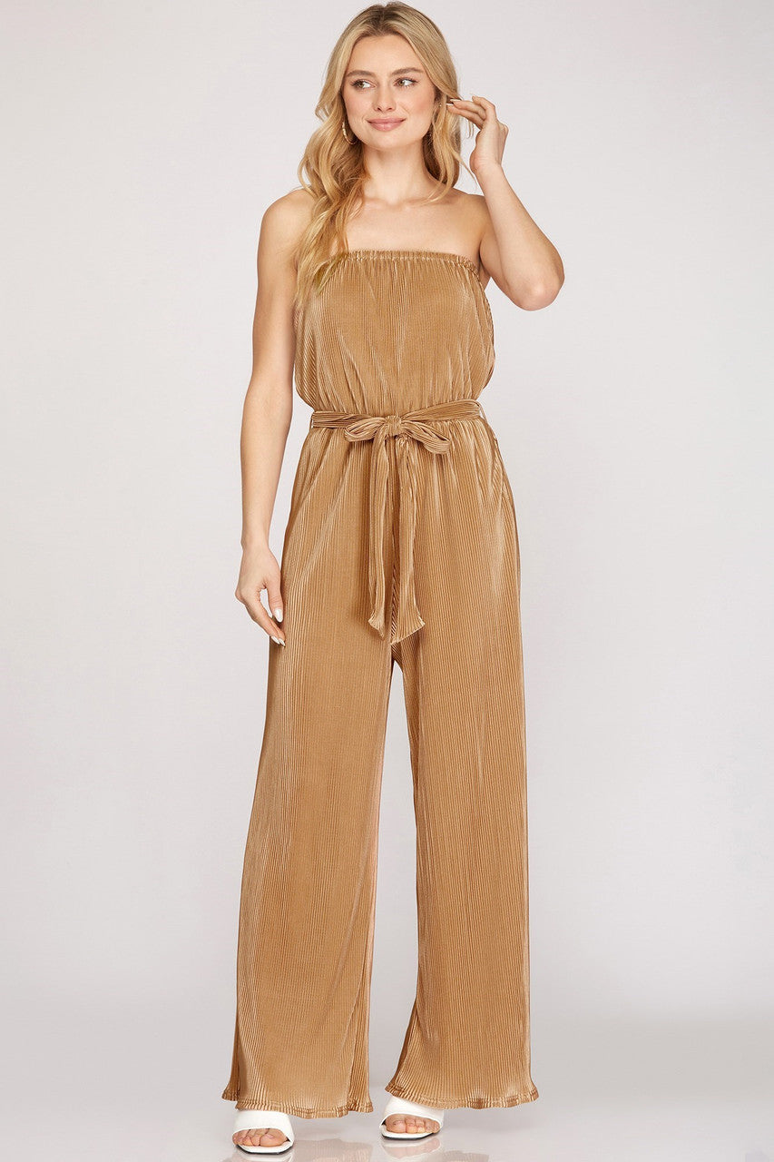 Make A Run For It Taupe Jumpsuit – Ribbon Chix