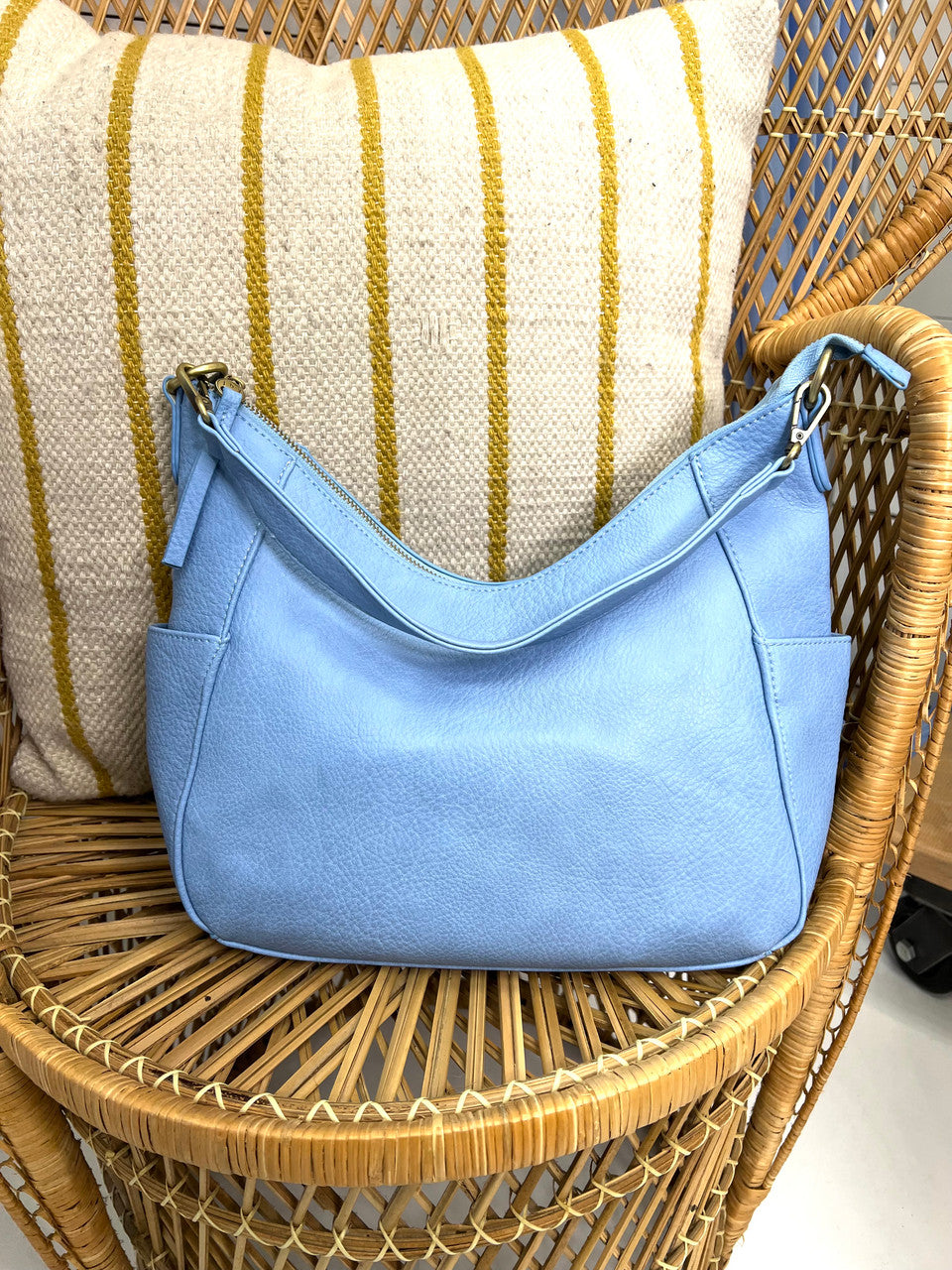 Trish Sky Blue Convertible Hobo Bag