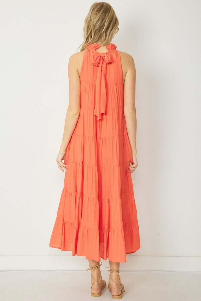 Lost In Your Eyes Coral Dress