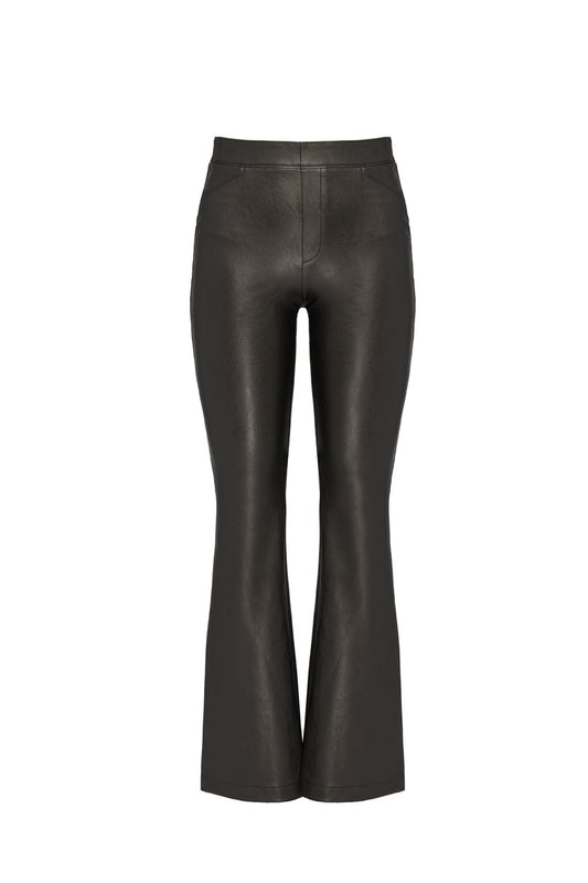 Leather-Like Flare Luxe Black Pants