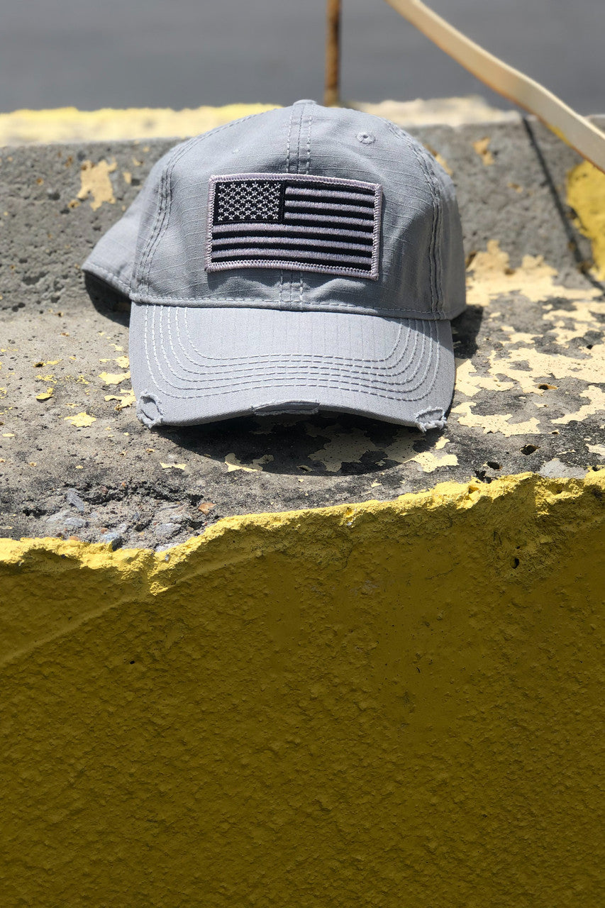 United We Stand Gray Distressed Ripstop Cap