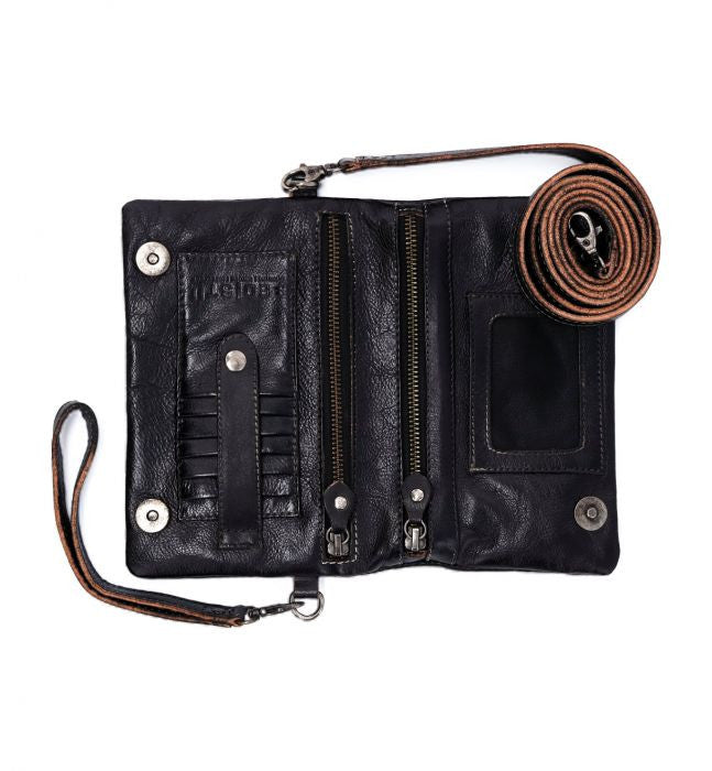 Cadence Black Rustic Convertible Clutch