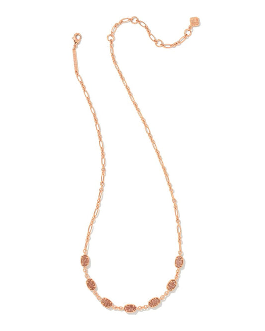 Emilie Rose Gold Strand Necklace In Sand Drusy