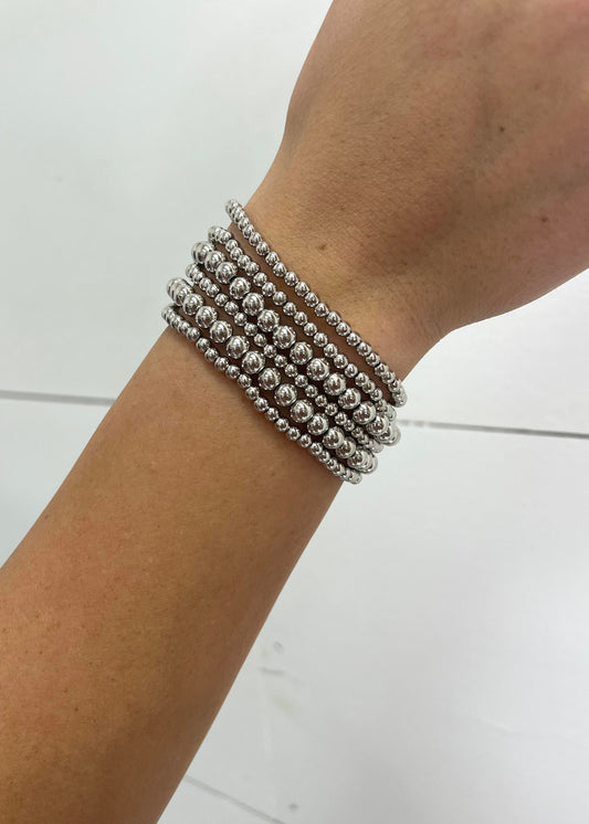 Winner's Circle White Gold Beaded Bracelets