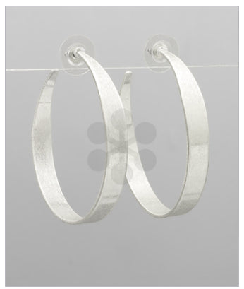 On The Look Out Worn Silver Hoops