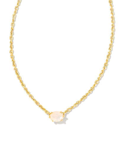 Cailin Gold Pendant Necklace in Champagne Opal Crystal