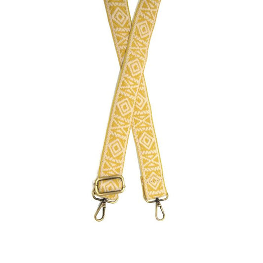 1.5" Yellow Nordic Embroidered Guitar Strap